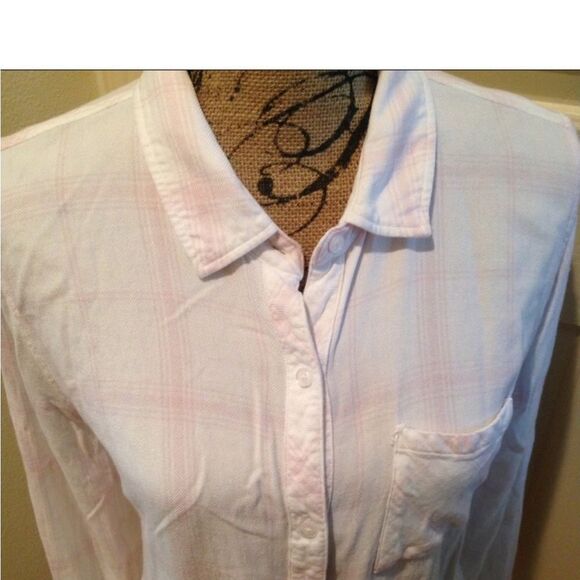 Rails Pink Hunter Plaid Shirt White Rose Long Sleeve Relaxed Button Up Shirt M - Picture 8 of 16